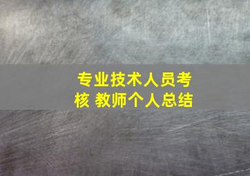 专业技术人员考核 教师个人总结